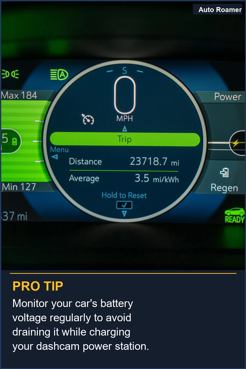 Monitor your car's battery voltage regularly to avoid draining it while charging your dashcam power station.