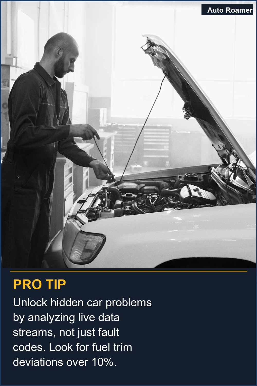 Desbloquea problemas ocultos del coche analizando flujos de datos en vivo, no solo códigos de error. Busca desviaciones en los ajustes de combustible superiores al 10%.