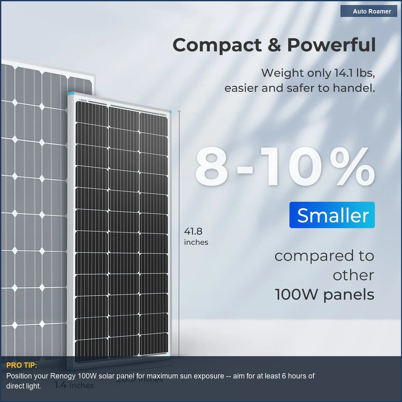 Renogy 100W Monocrystalline Solar Panel