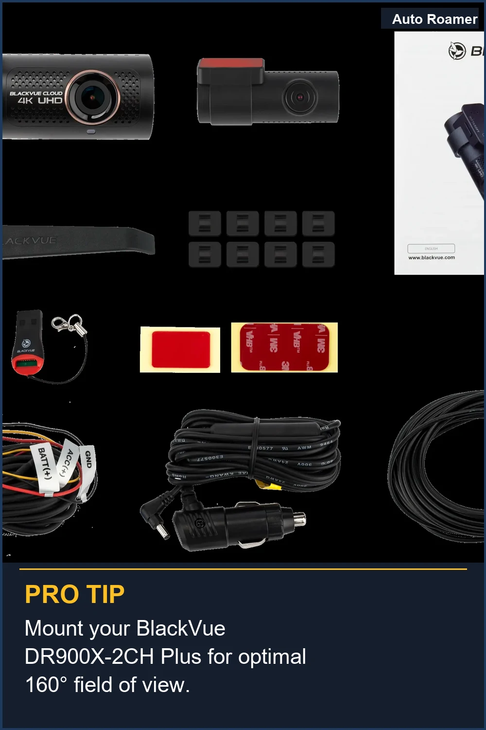 Mount your BlackVue DR900X-2CH Plus for optimal 160° field of view.