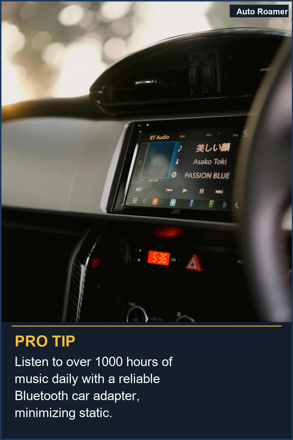 Escucha más de 1000 horas de música al día con un adaptador Bluetooth para coche fiable, minimizando la estática.