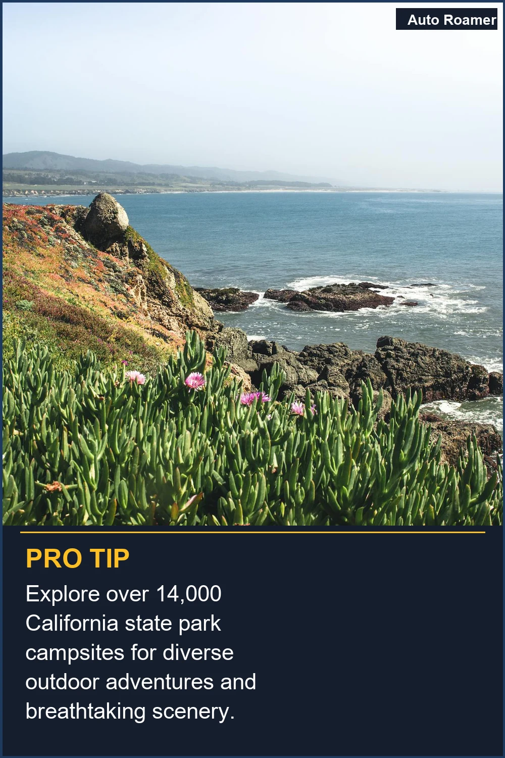 Explore over 14,000 California state park campsites for diverse outdoor adventures and breathtaking scenery.