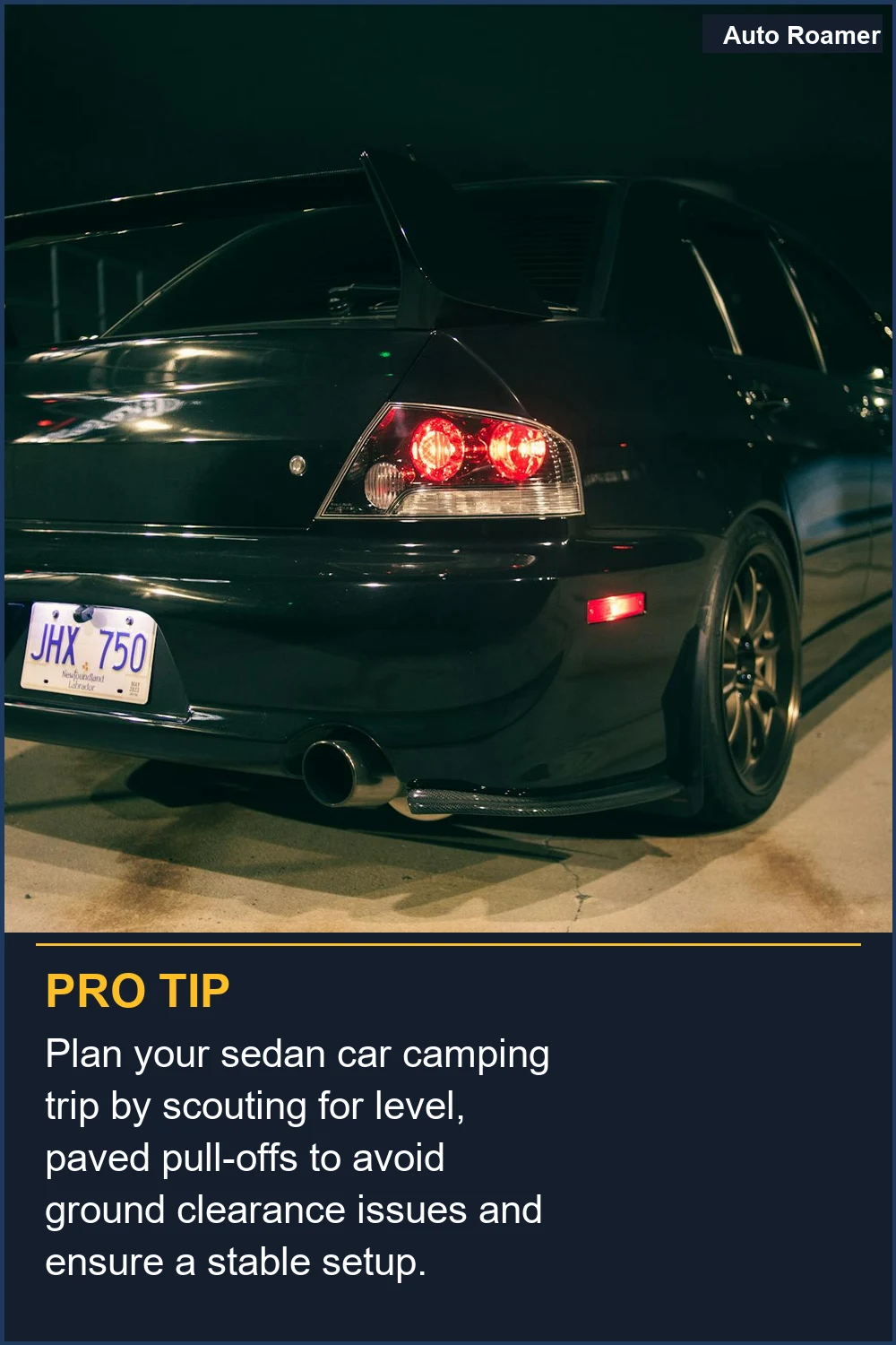 Plan your sedan car camping trip by scouting for level, paved pull-offs to avoid ground clearance issues and ensure a stable setup.