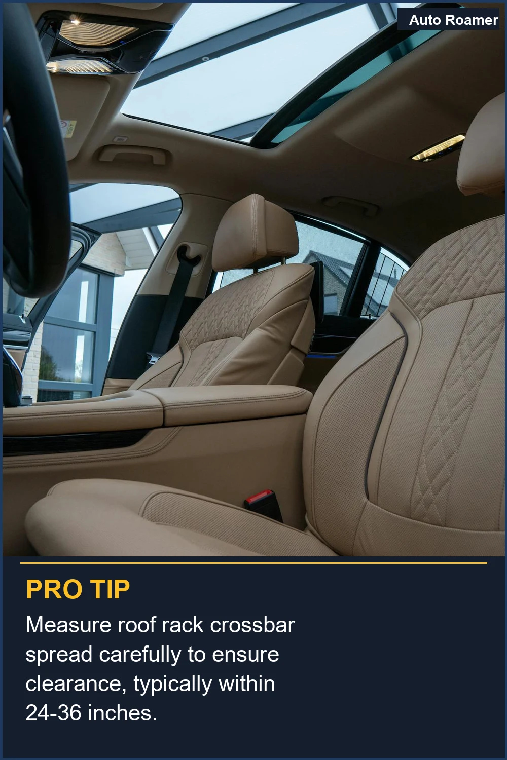 Measure roof rack crossbar spread carefully to ensure clearance, typically within 24-36 inches.