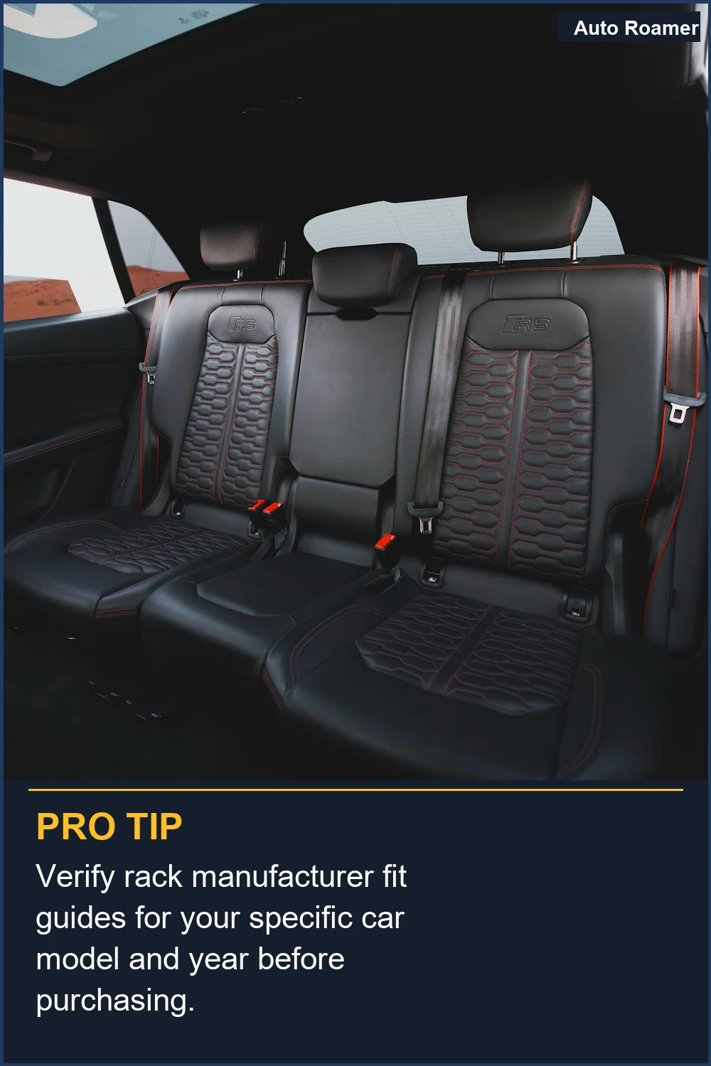 Verify rack manufacturer fit guides for your specific car model and year before purchasing.