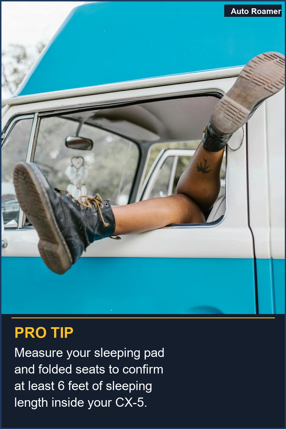 Measure your sleeping pad and folded seats to confirm at least 6 feet of sleeping length inside your CX-5.