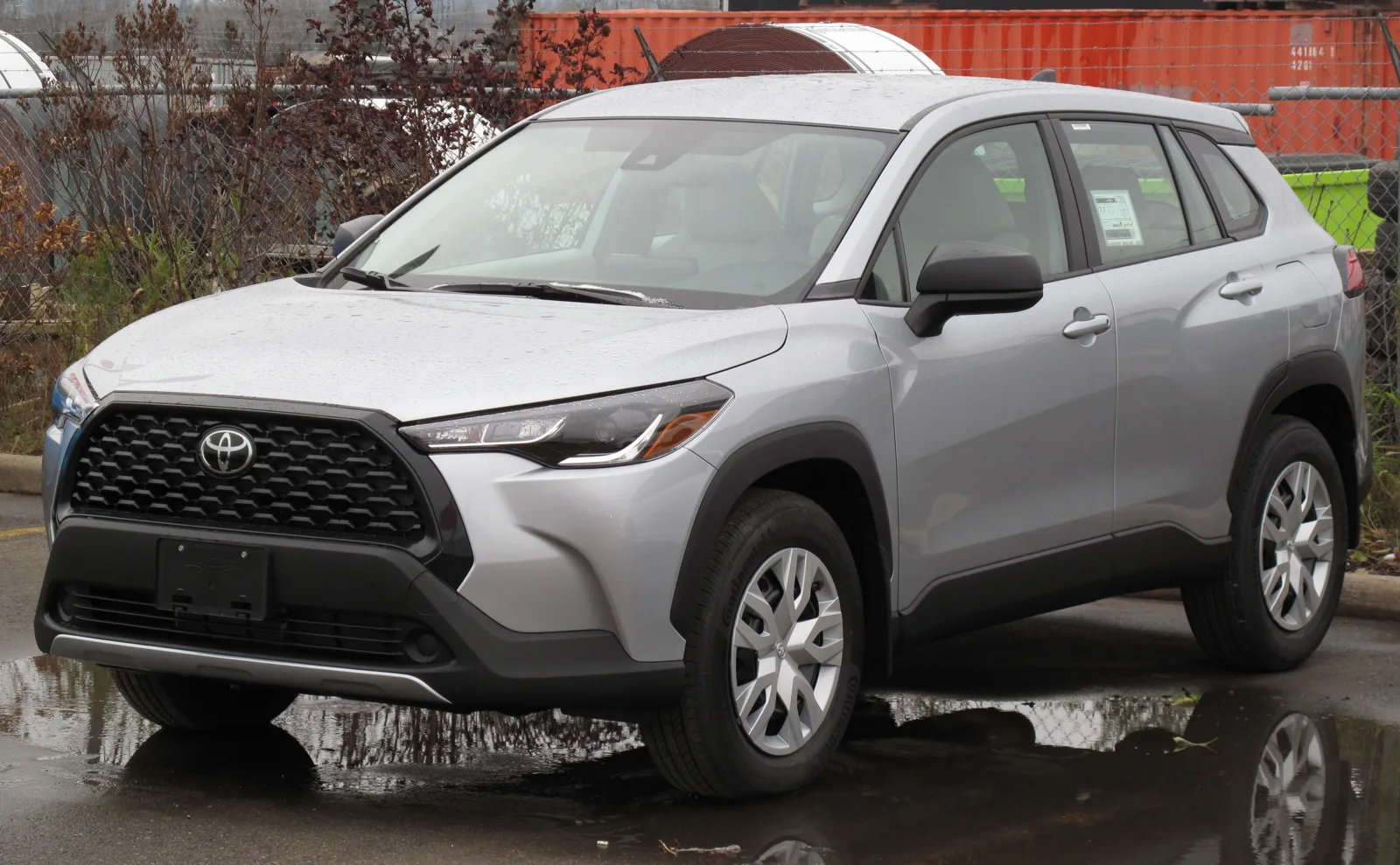 A silver Toyota Corolla Cross subcompact SUV, the tight model this sleeping guide sets limits on