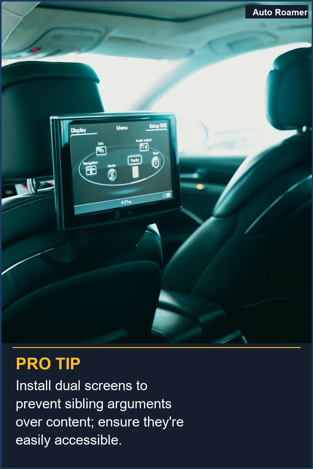 Install dual screens to prevent sibling arguments over content; ensure they're easily accessible.
