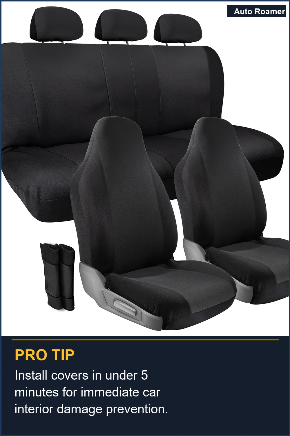 Install covers in under 5 minutes for immediate car interior damage prevention.