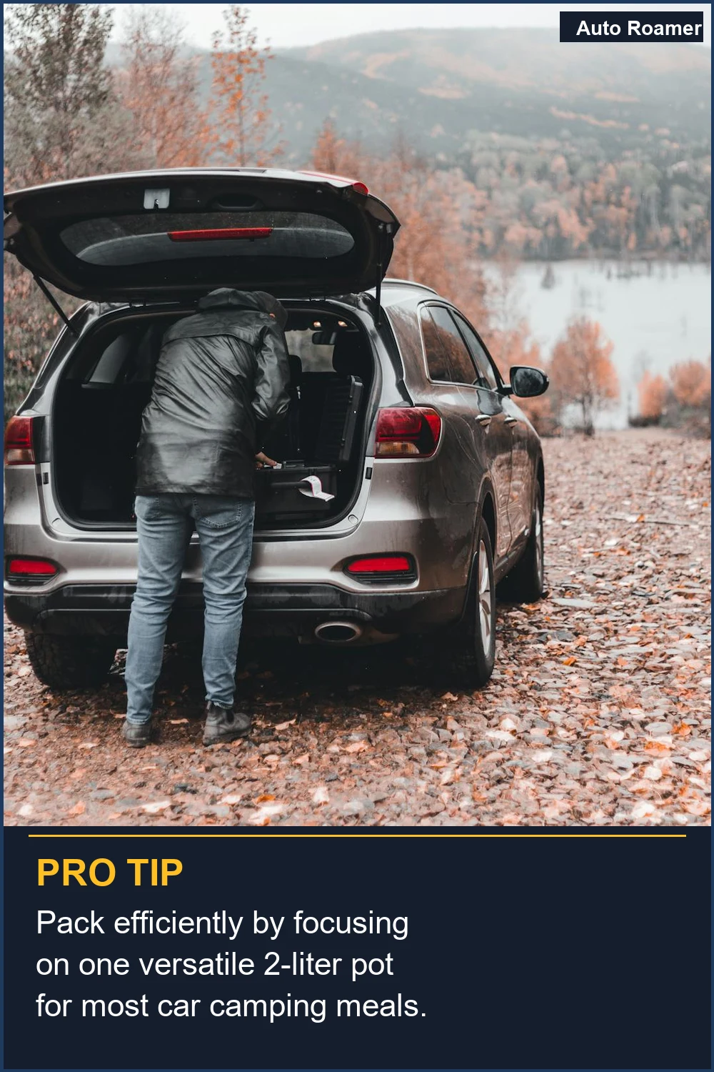 Pack efficiently by focusing on one versatile 2-liter pot for most car camping meals.