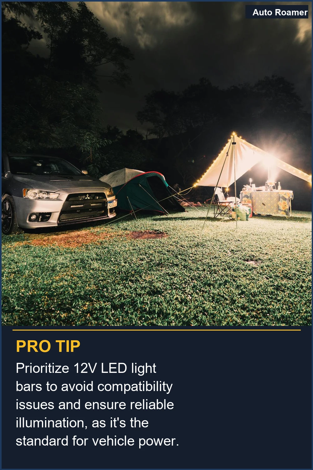Prioritize 12V LED light bars to avoid compatibility issues and ensure reliable illumination, as it's the standard for vehicle power.