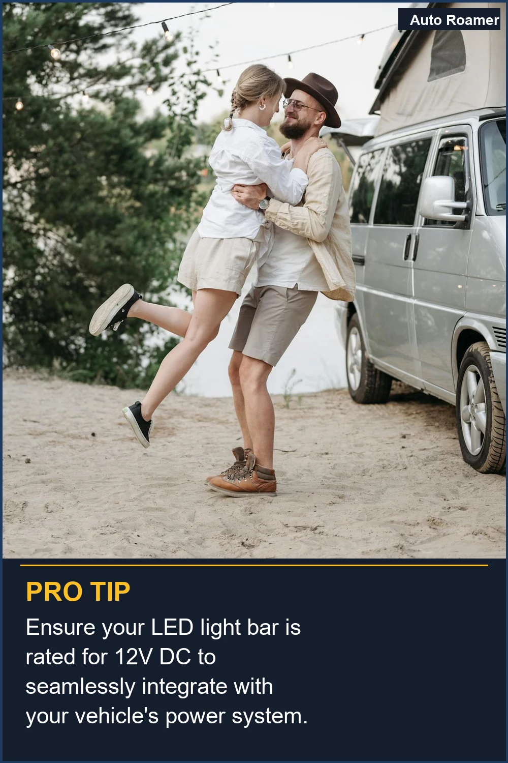 Ensure your LED light bar is rated for 12V DC to seamlessly integrate with your vehicle's power system.