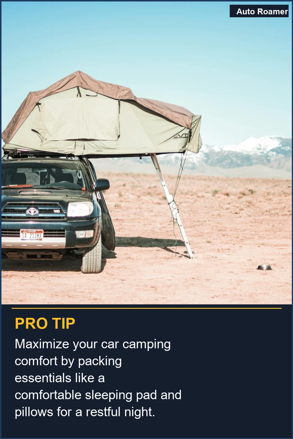 Maximize your car camping comfort by packing essentials like a comfortable sleeping pad and pillows for a restful night.