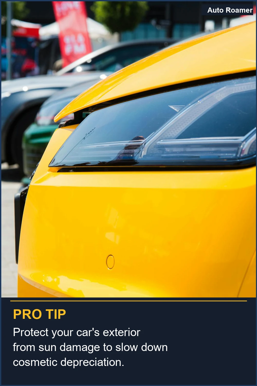 Protege el exterior de tu coche de los daños solares para ralentizar la depreciación cosmética.