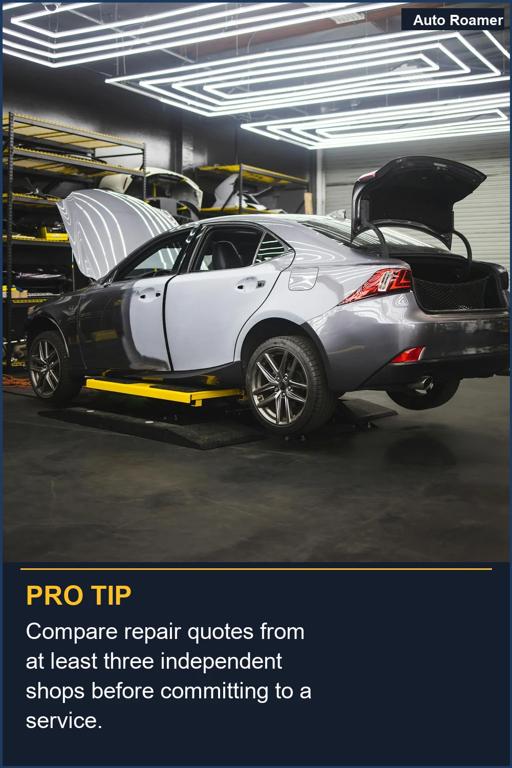 Compare repair quotes from at least three independent shops before committing to a service.