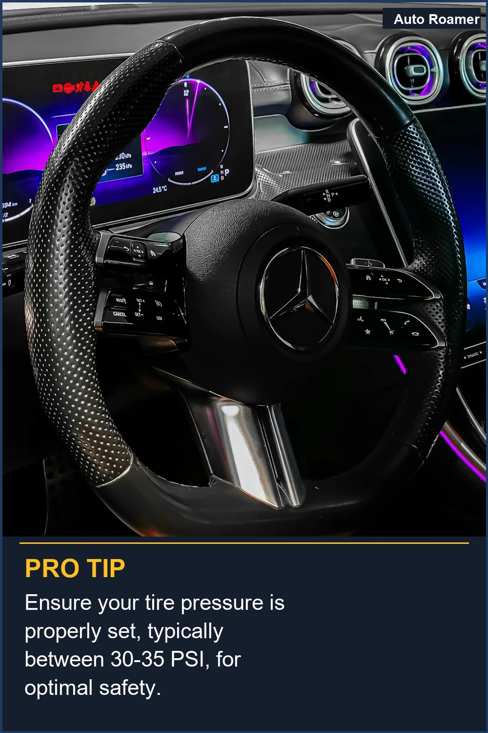 Ensure your tire pressure is properly set, typically between 30-35 PSI, for optimal safety.