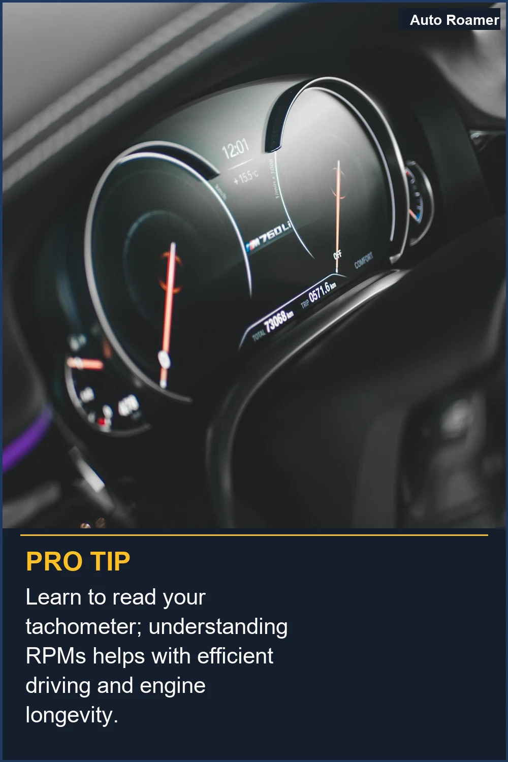 Learn to read your tachometer; understanding RPMs helps with efficient driving and engine longevity.