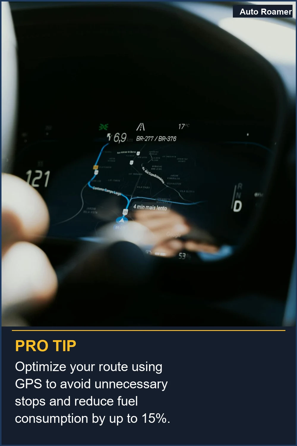 Optimize your route using GPS to avoid unnecessary stops and reduce fuel consumption by up to 15%.