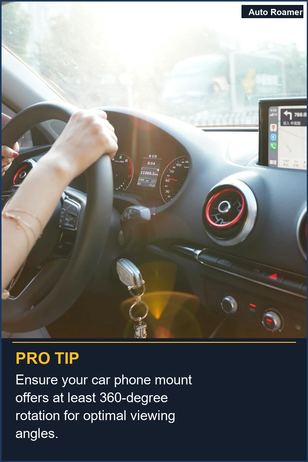 Ensure your car phone mount offers at least 360-degree rotation for optimal viewing angles.