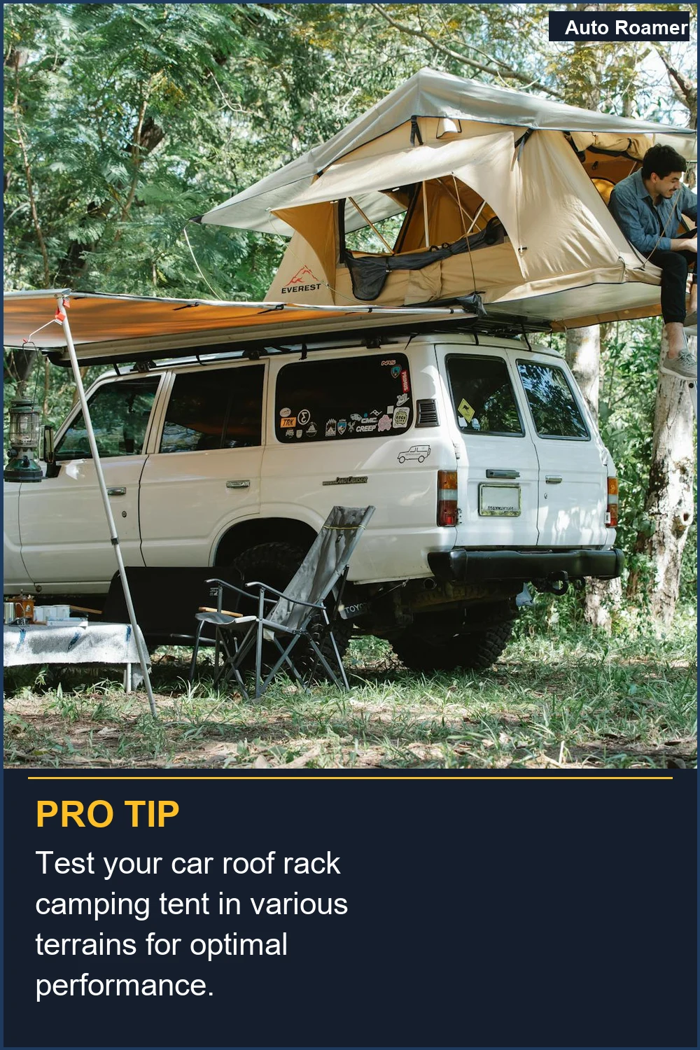 Test your car roof rack camping tent in various terrains for optimal performance.