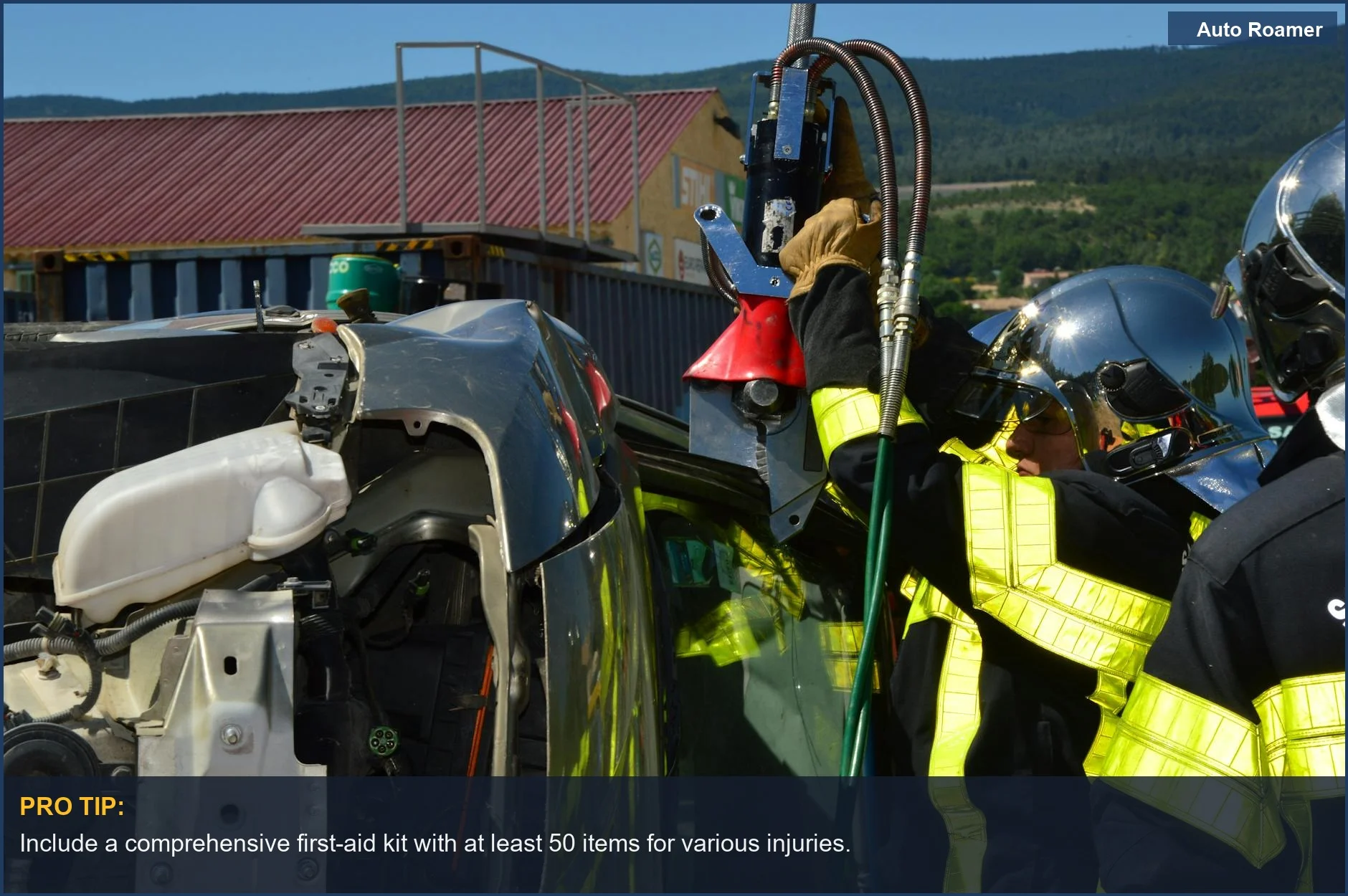 Firefighters extricate a person from an overturned vehicle, highlighting the importance of preparedness.