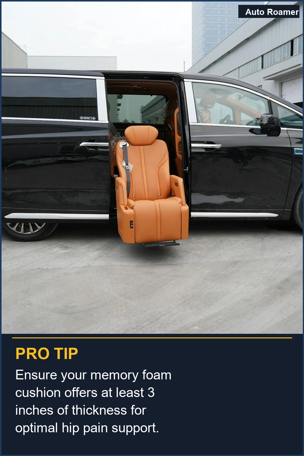 Ensure your memory foam cushion offers at least 3 inches of thickness for optimal hip pain support.