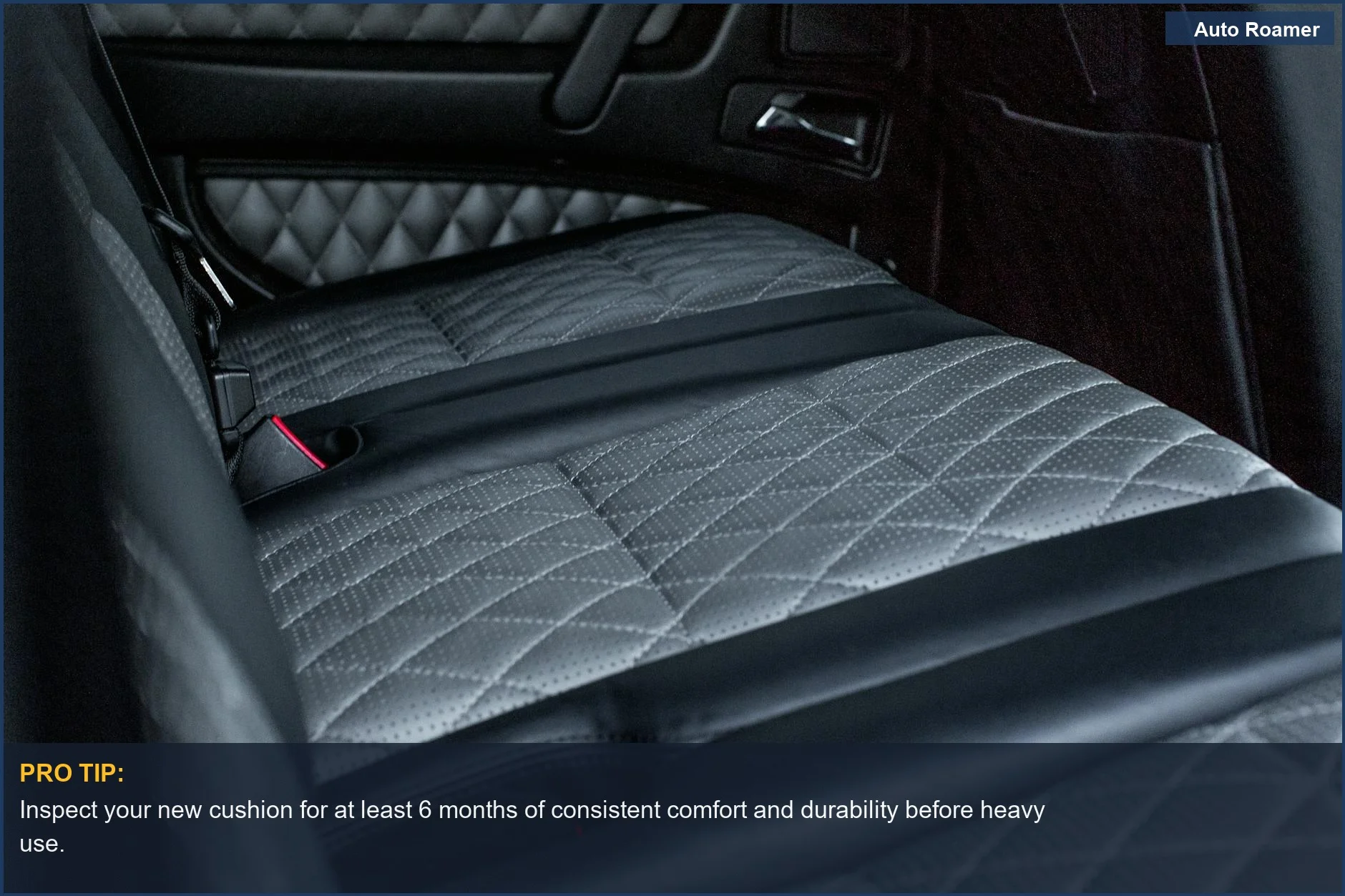 High-quality quilted leather interior of a luxury car, perfect for stylish and comfortable driving experiences.