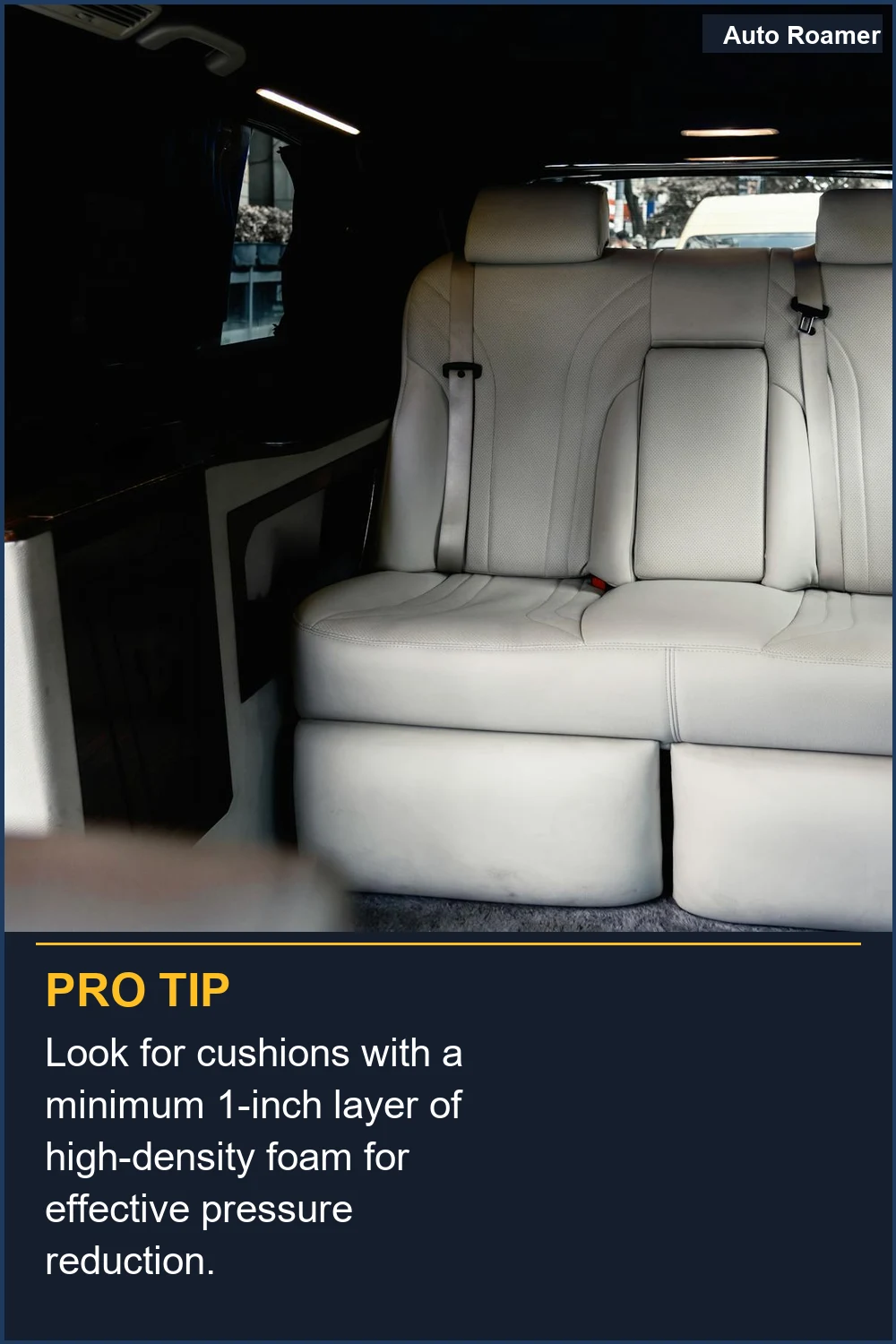 Look for cushions with a minimum 1-inch layer of high-density foam for effective pressure reduction.