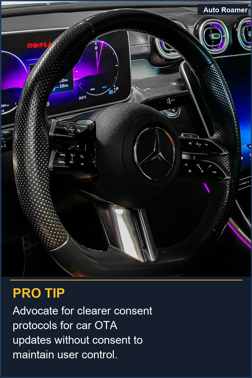 Aboga por protocolos de consentimiento más claros para las actualizaciones OTA de coches sin consentimiento para mantener el control del usuario.