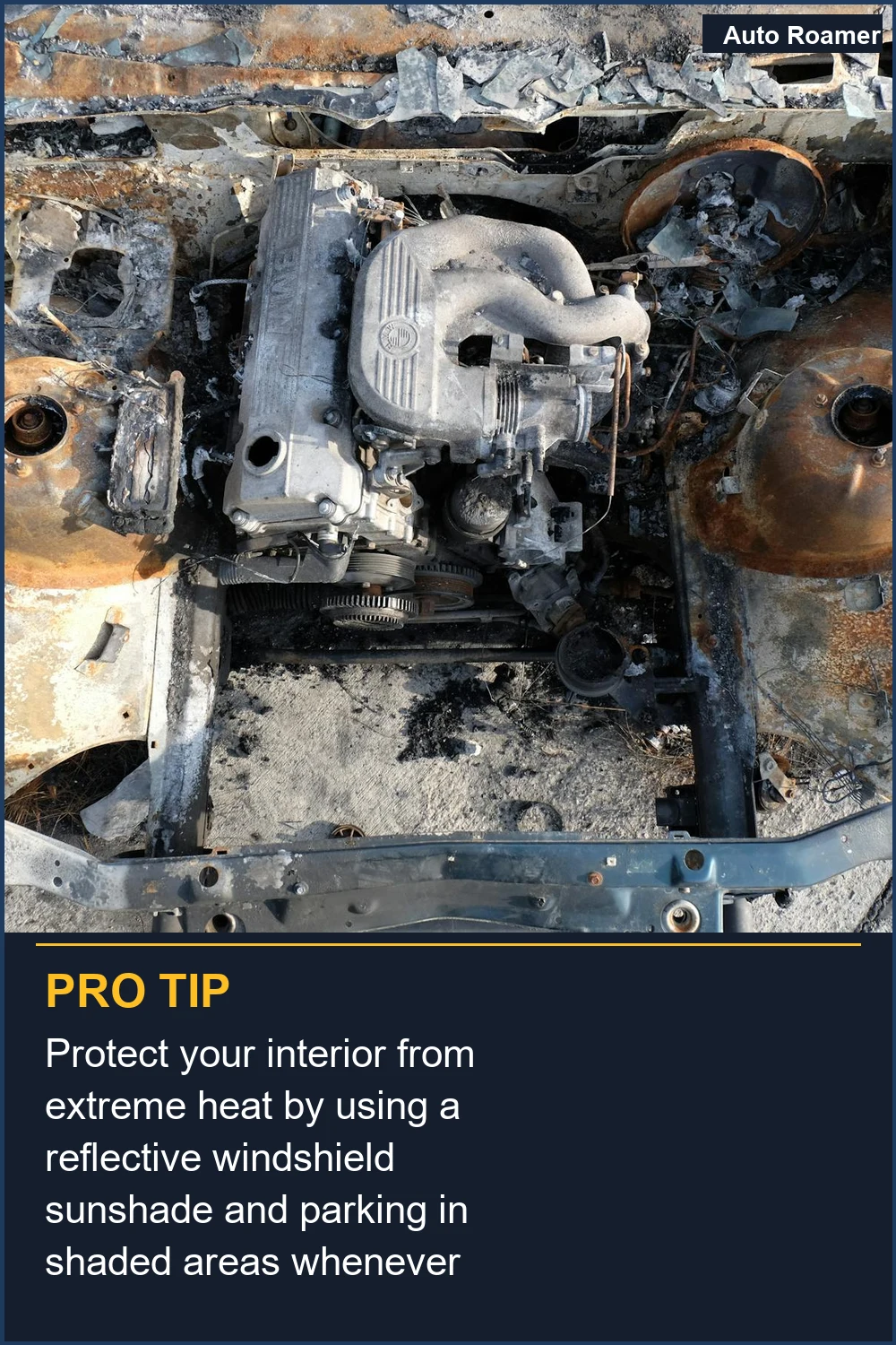 Protect your interior from extreme heat by using a reflective windshield sunshade and parking in shaded areas whenever possible.