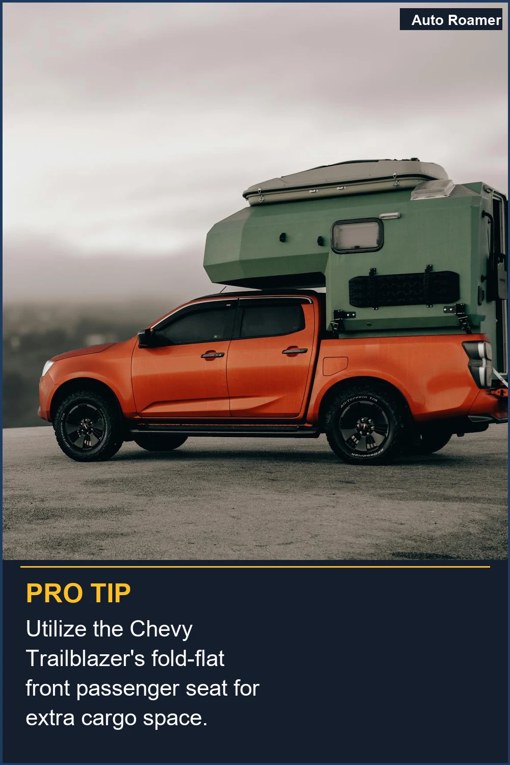 Utilize the Chevy Trailblazer's fold-flat front passenger seat for extra cargo space.