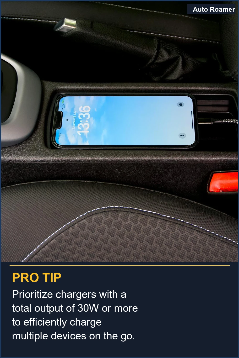 Prioritize chargers with a total output of 30W or more to efficiently charge multiple devices on the go.