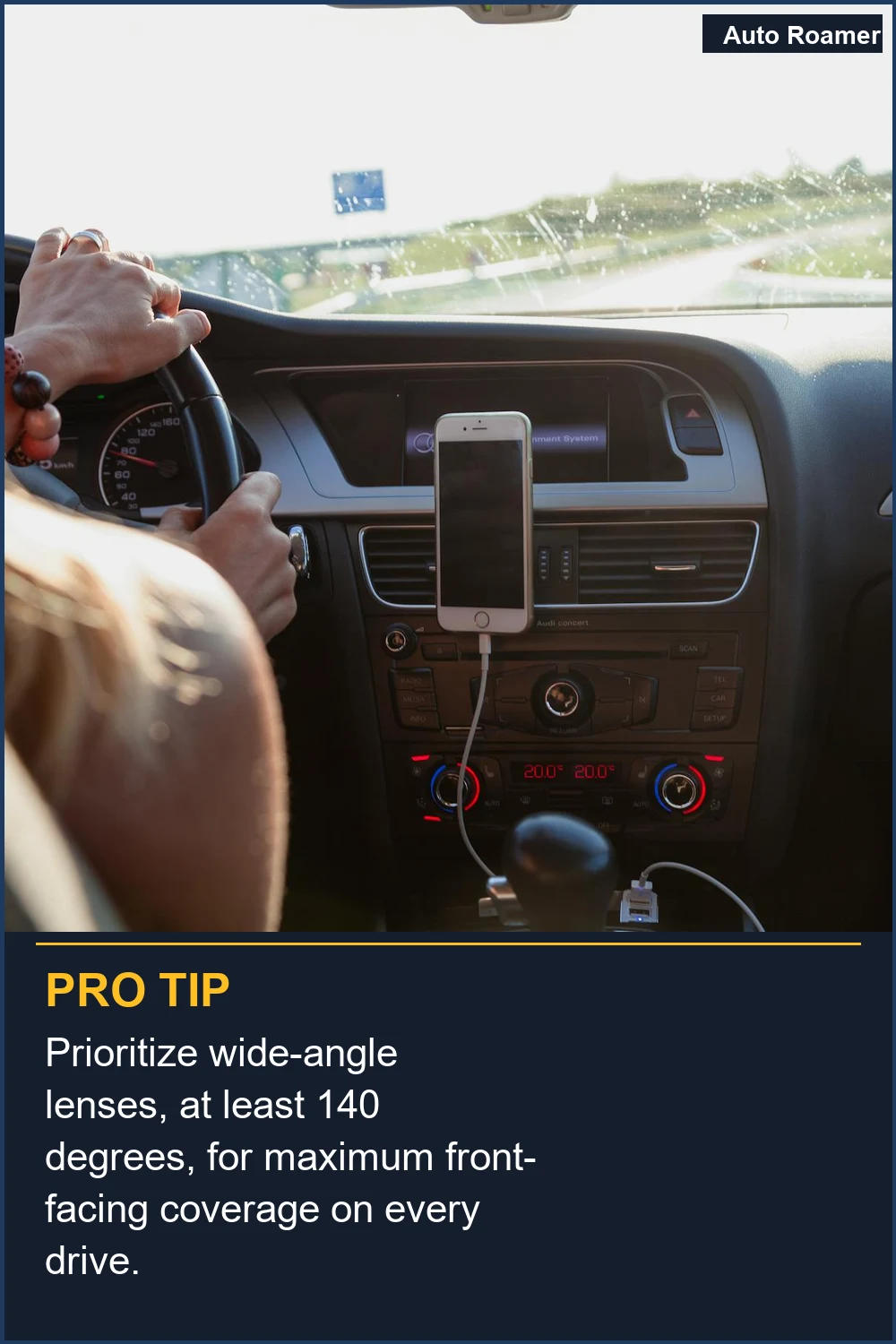 Prioritize wide-angle lenses, at least 140 degrees, for maximum front-facing coverage on every drive.