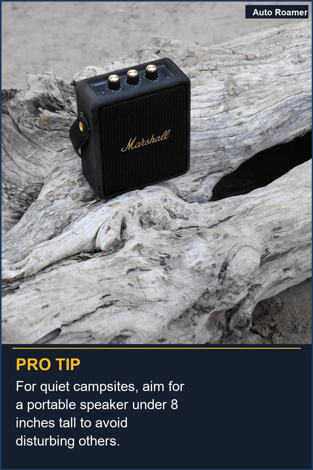 For quiet campsites, aim for a portable speaker under 8 inches tall to avoid disturbing others.
