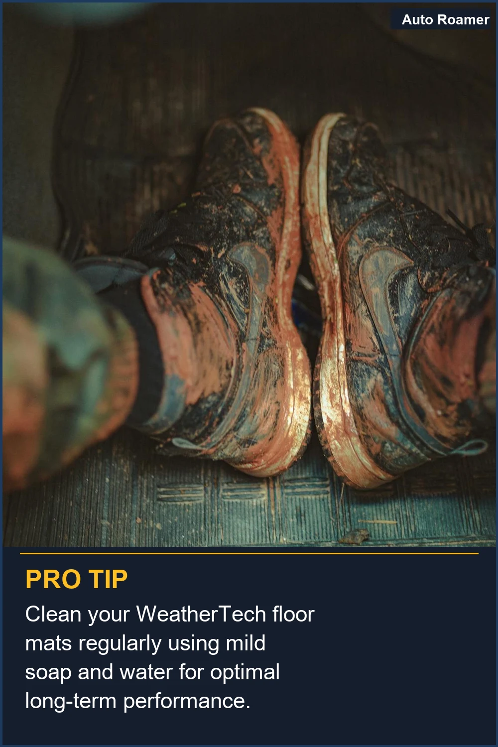 Clean your WeatherTech floor mats regularly using mild soap and water for optimal long-term performance.