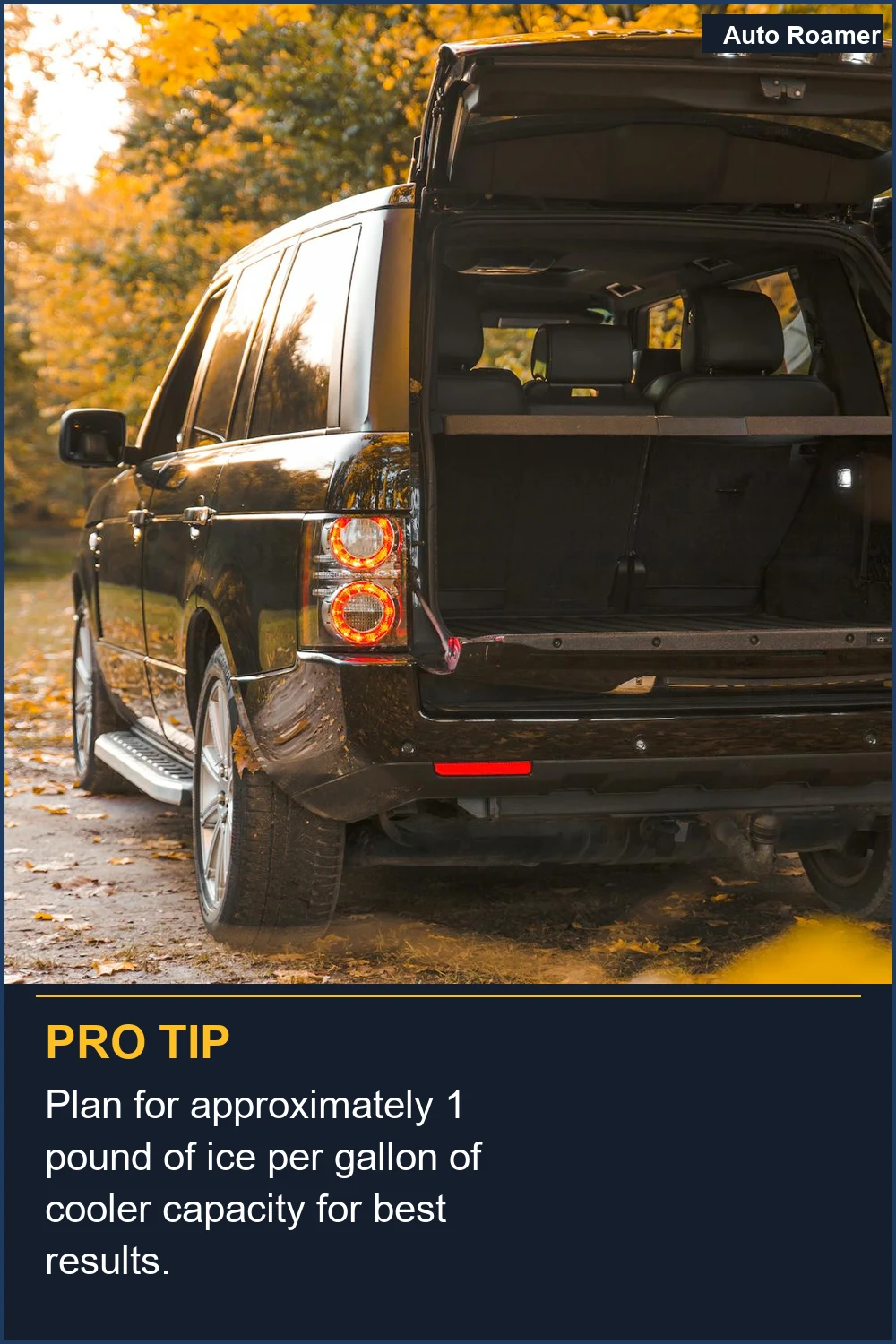 Plan for approximately 1 pound of ice per gallon of cooler capacity for best results.