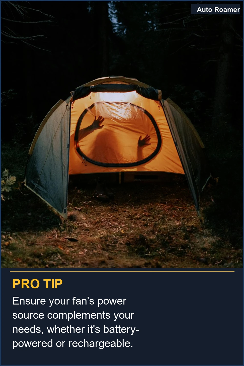 Ensure your fan's power source complements your needs, whether it's battery-powered or rechargeable.