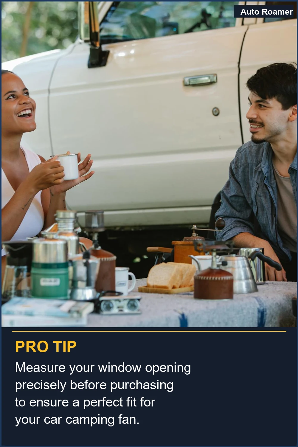 Measure your window opening precisely before purchasing to ensure a perfect fit for your car camping fan.