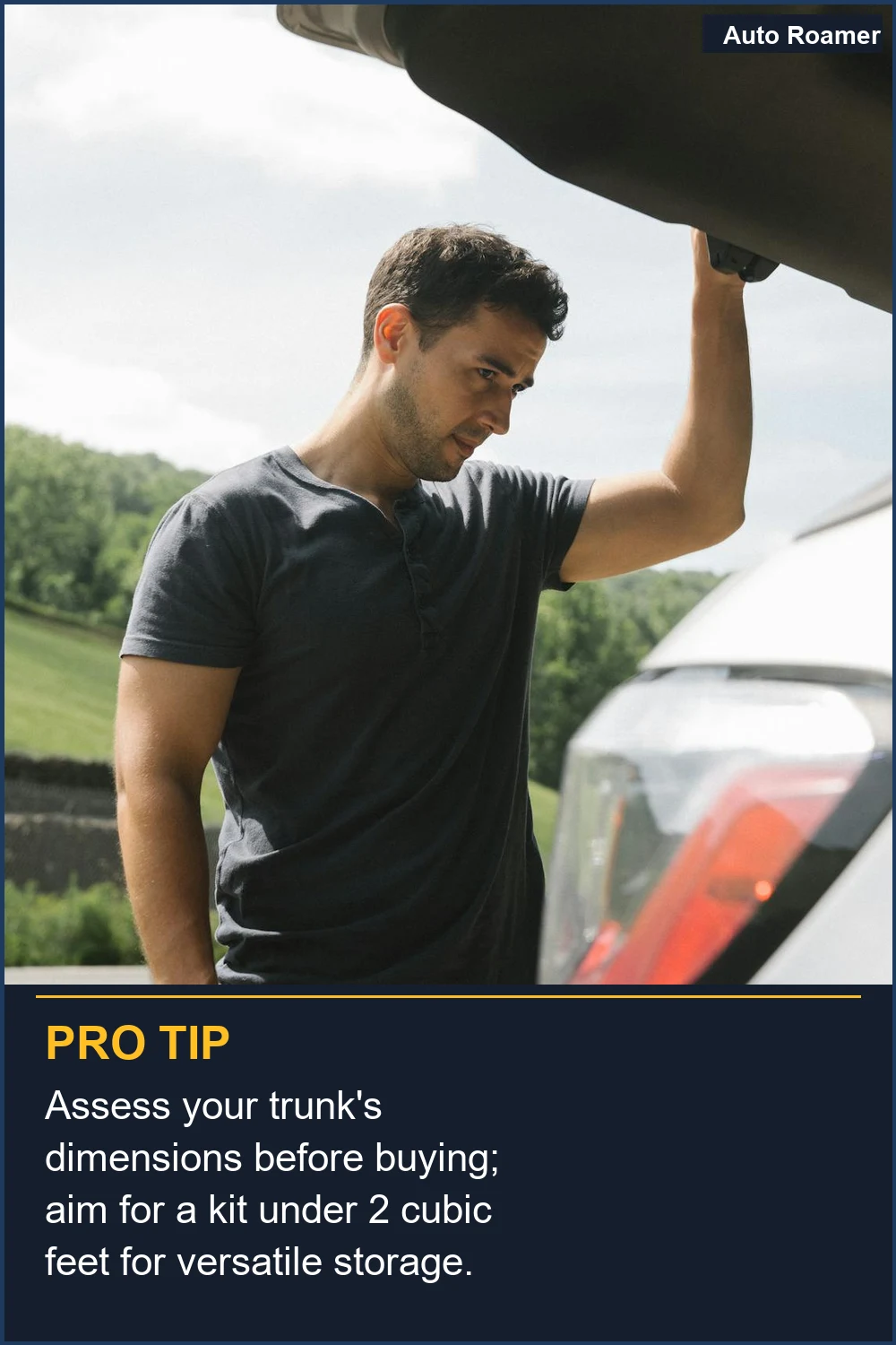 Assess your trunk's dimensions before buying; aim for a kit under 2 cubic feet for versatile storage.