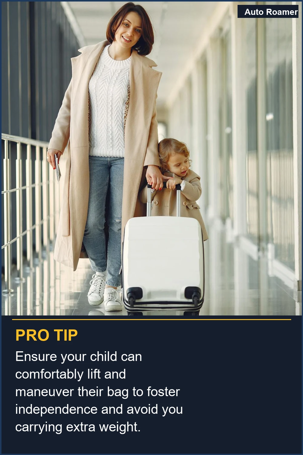 Ensure your child can comfortably lift and maneuver their bag to foster independence and avoid you carrying extra weight.