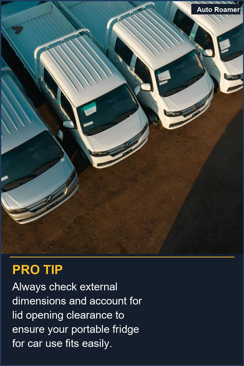 Always check external dimensions and account for lid opening clearance to ensure your portable fridge for car use fits easily.