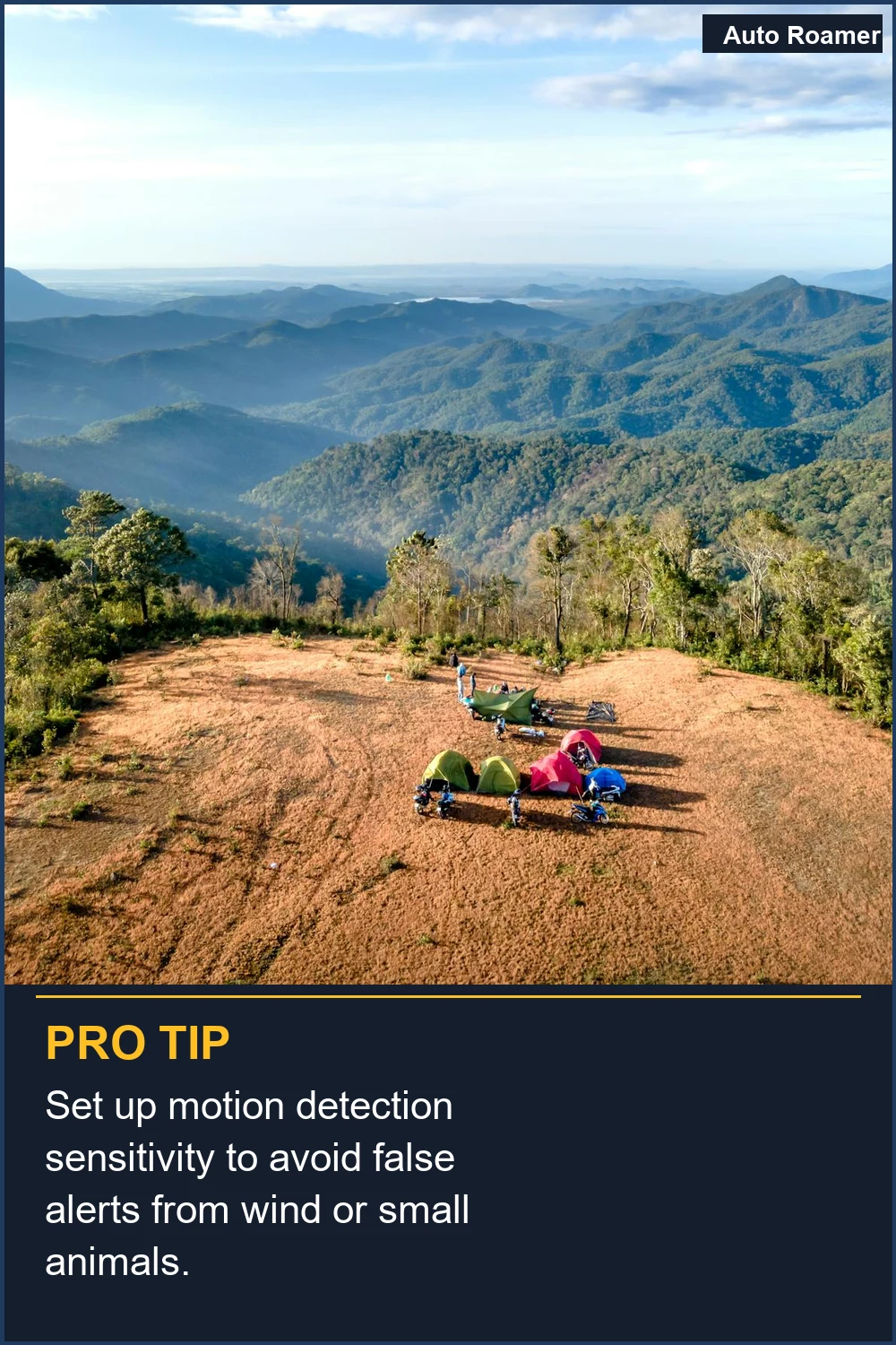 Set up motion detection sensitivity to avoid false alerts from wind or small animals.