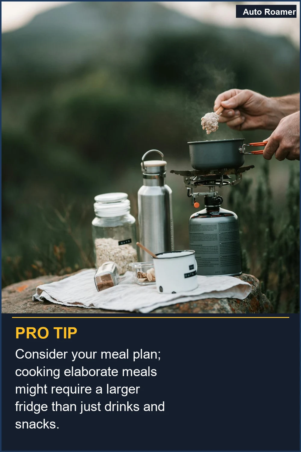 Consider your meal plan; cooking elaborate meals might require a larger fridge than just drinks and snacks.