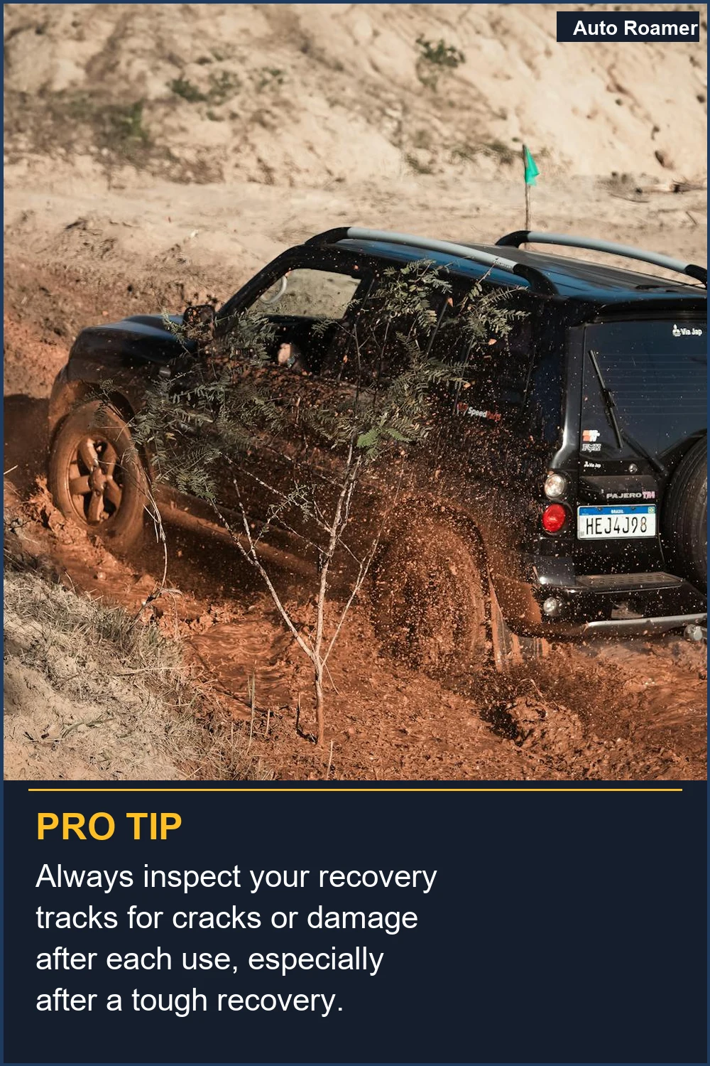 Always inspect your recovery tracks for cracks or damage after each use, especially after a tough recovery.