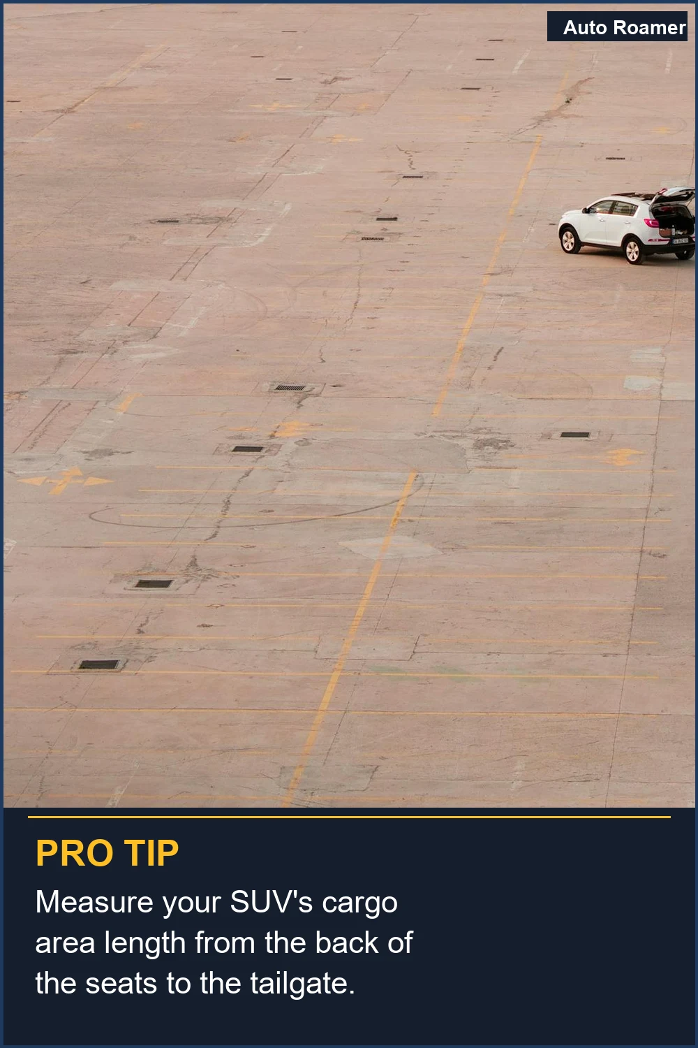 Measure your SUV's cargo area length from the back of the seats to the tailgate.