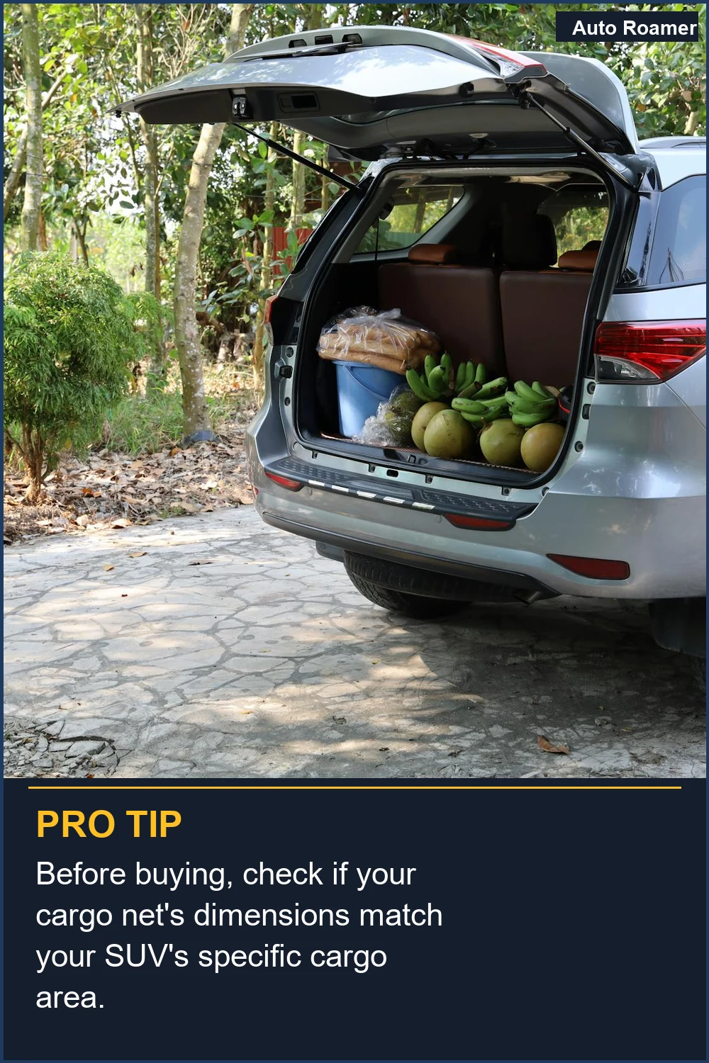 Before buying, check if your cargo net's dimensions match your SUV's specific cargo area.