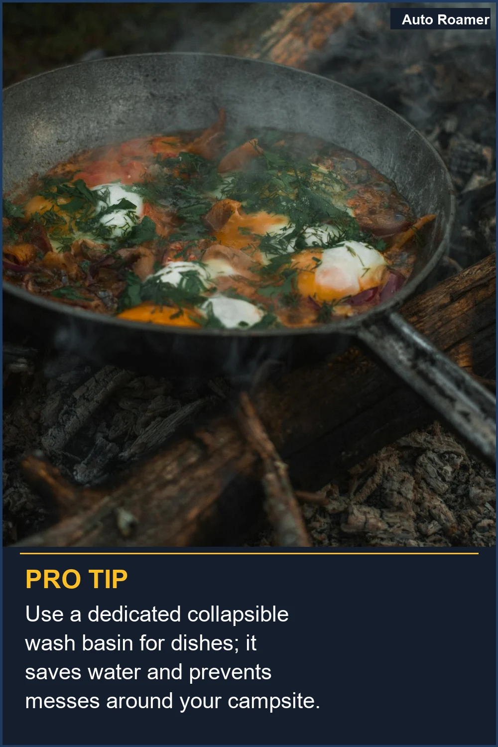 Use a dedicated collapsible wash basin for dishes; it saves water and prevents messes around your campsite.