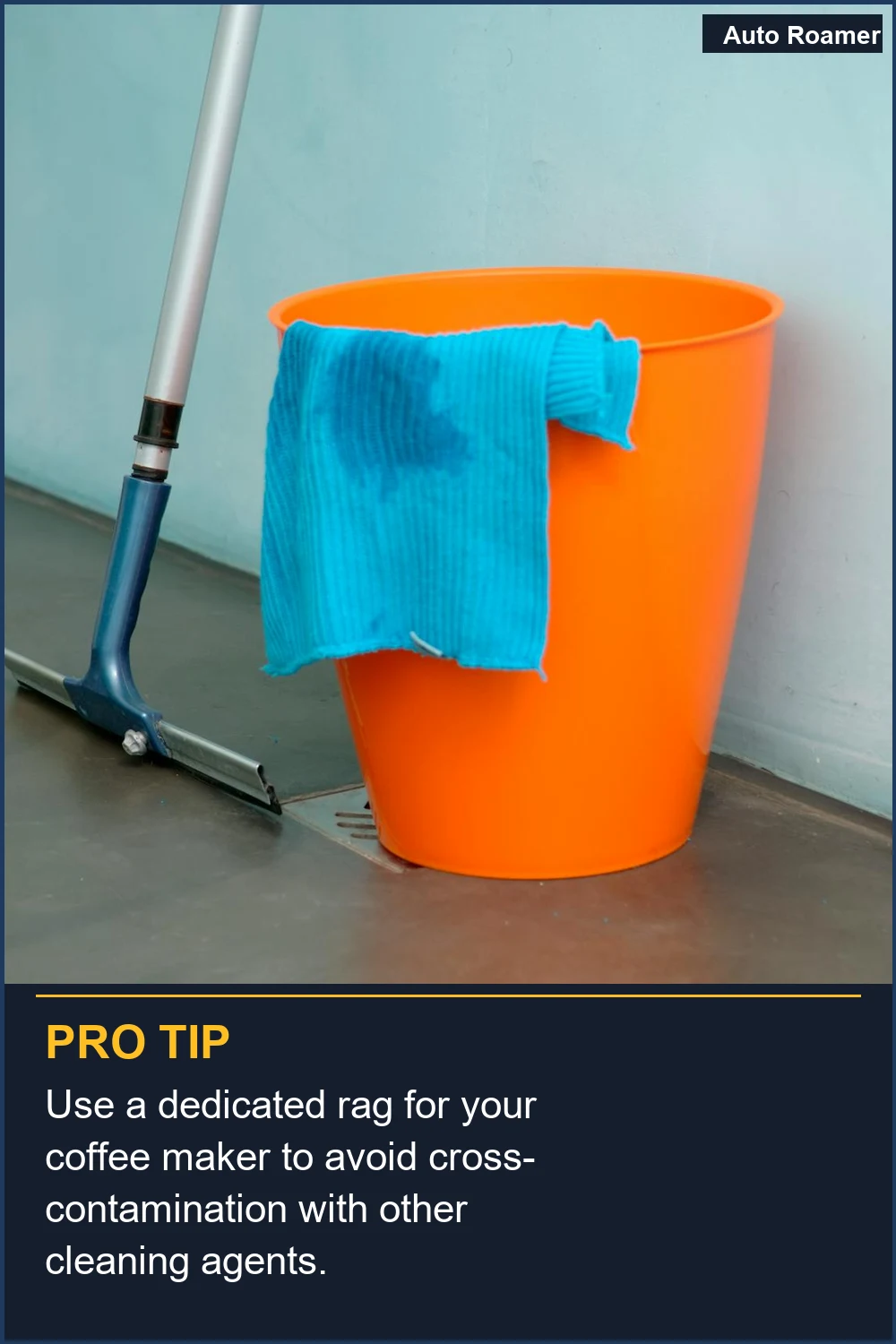 Use a dedicated rag for your coffee maker to avoid cross-contamination with other cleaning agents.
