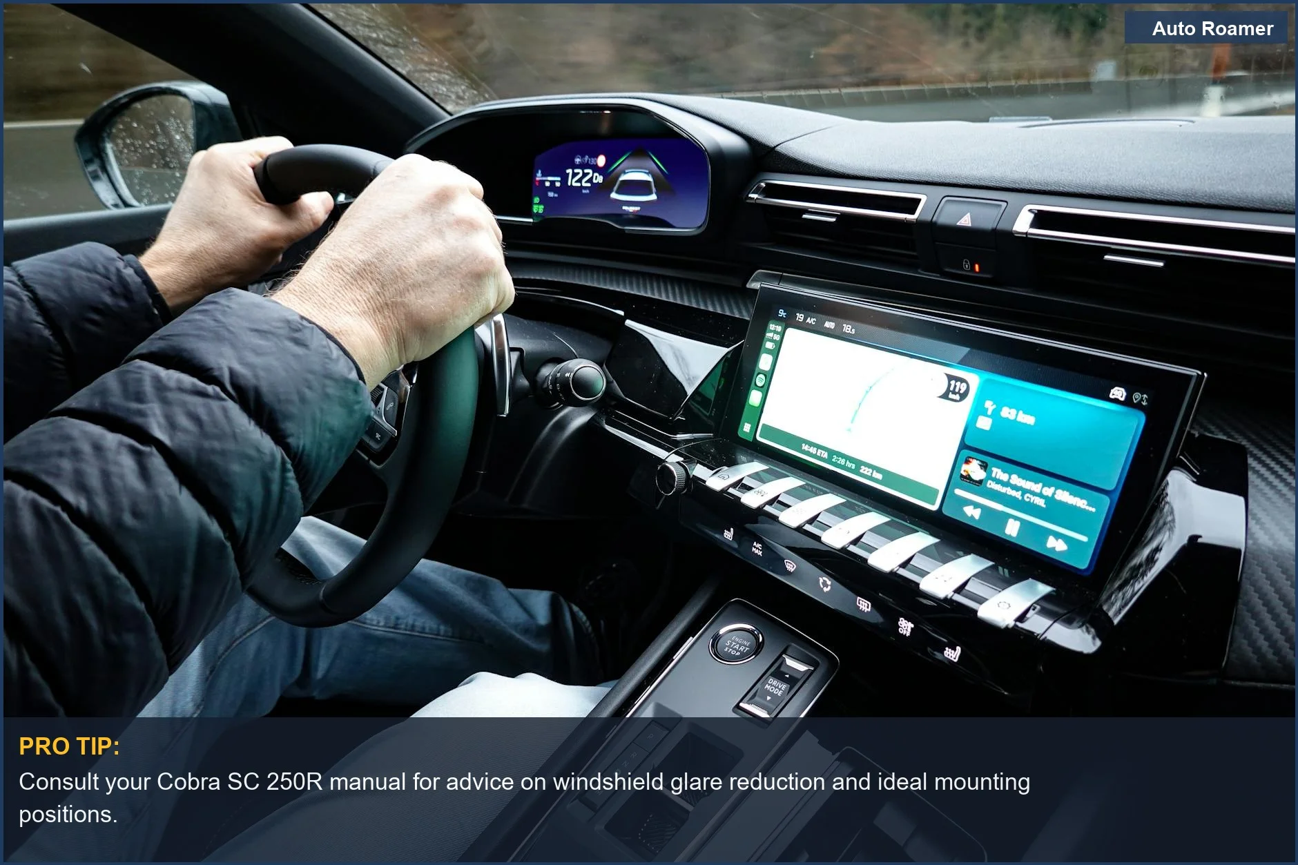 Learn Cobra SC 250R manual steps for optimal dashboard mounting and interior car technology.