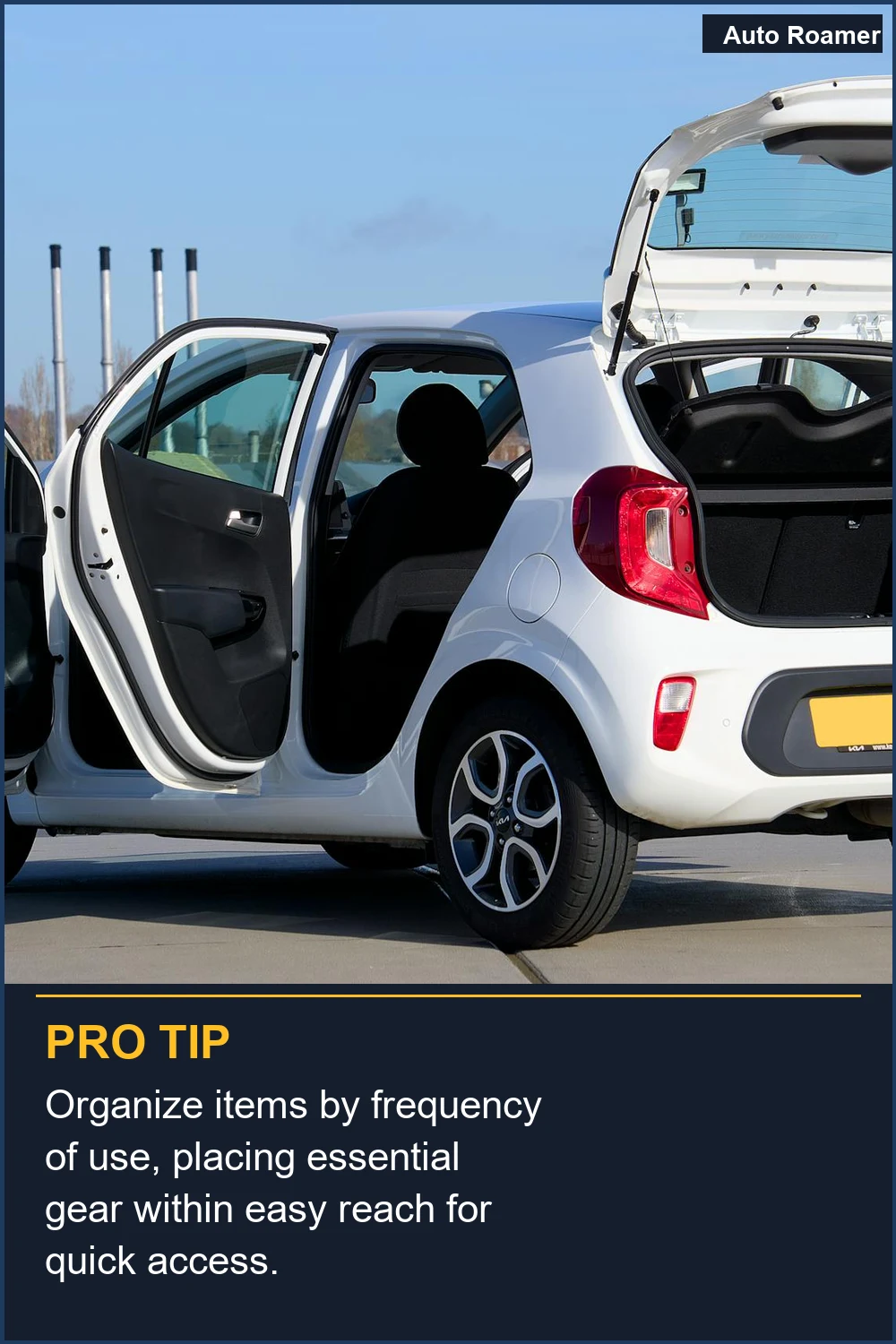 Organize items by frequency of use, placing essential gear within easy reach for quick access.